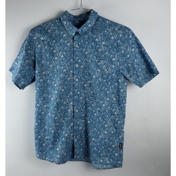 Patagonia Shirt Mens Medium Blue Short Sleeve Button Up Organic Cotton STY52691 - Picture 2 of 8